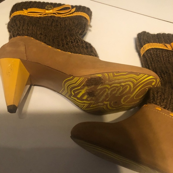 Woman’s Chunky fall unique Y2k wedge sweater sock style fleece pumps - Picture 8 of 10